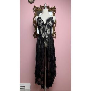 Vintage Andrea Kristoff Escante Tiered Corset Bustier Lingerie Dress Nightie L